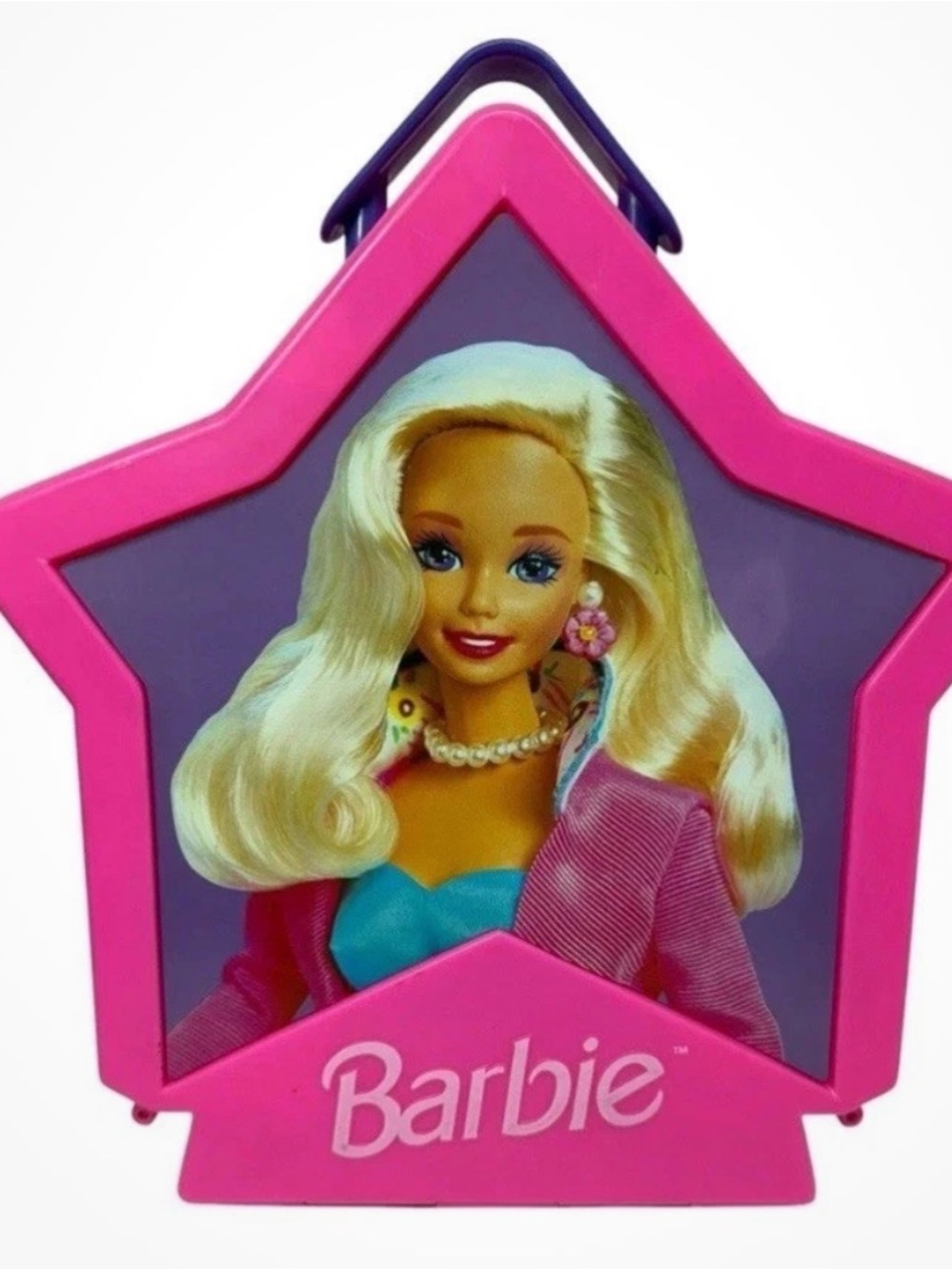 Free- Vintage Barbie Pink and Purple Star-Shaped Carrying Case